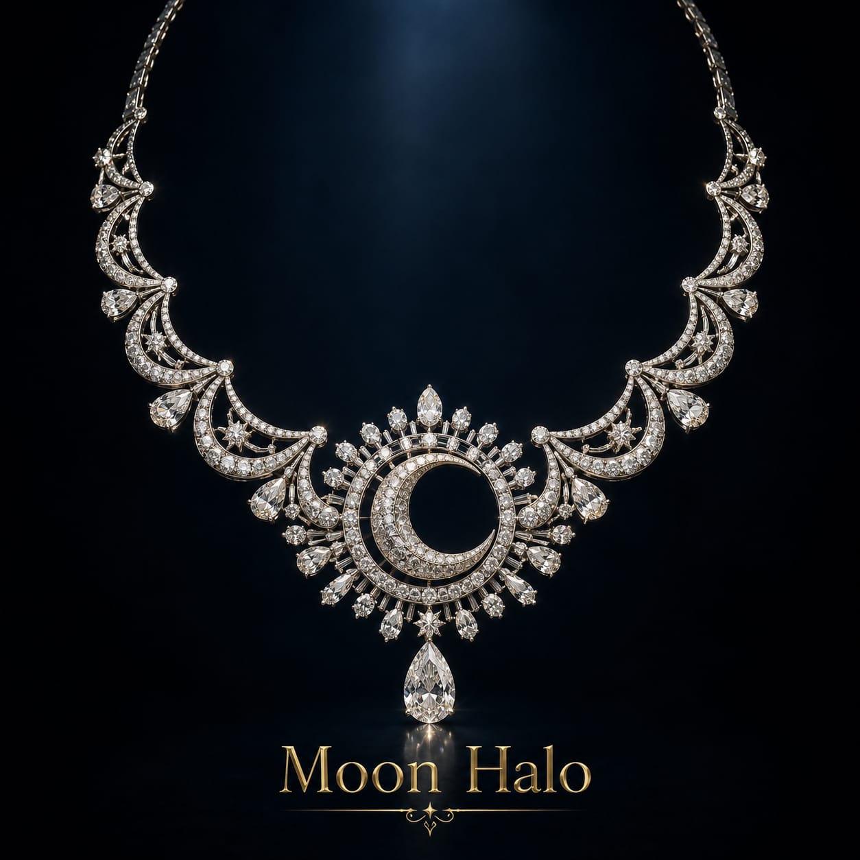 Moon Halo Necklace by Navinji Diamonds